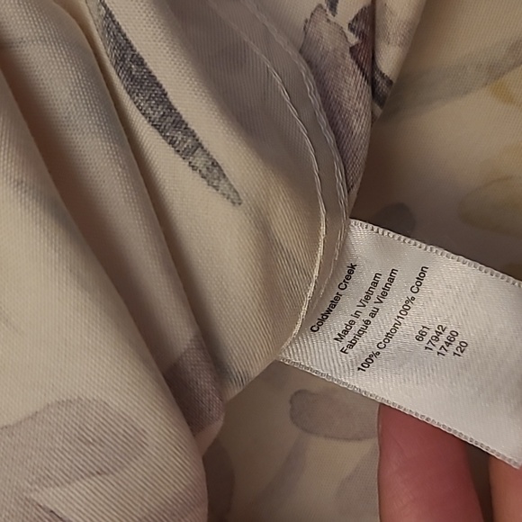 LIKE NEW Coldwater Creek Floral aprons Cotton Button Down Blouse - Picture 7 of 12